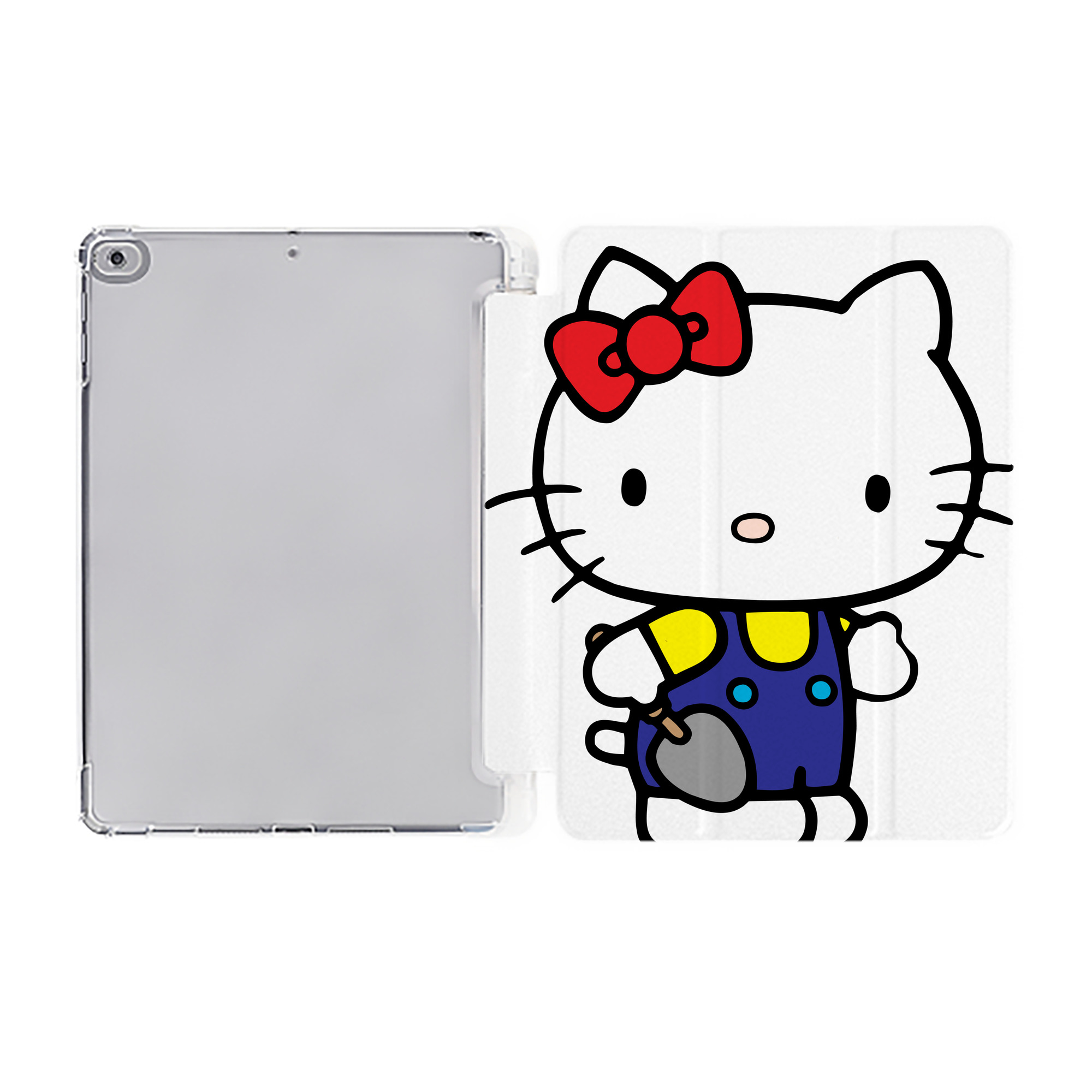 （画像用） Hello Kitty ハローキティ IPad ケース ペン収納付き 三つ折りスタンド PUレザー×シリコン 対応機種9.5/10.5/10.9インチ